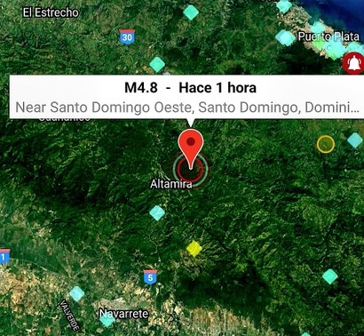 Temblor de tierra magnitud 4.8 sacude Puerto Plata