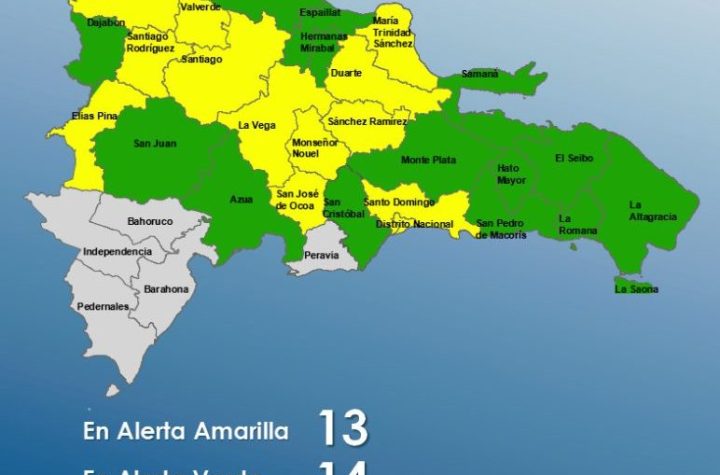 Hay 27 provincias en alerta por lluvias