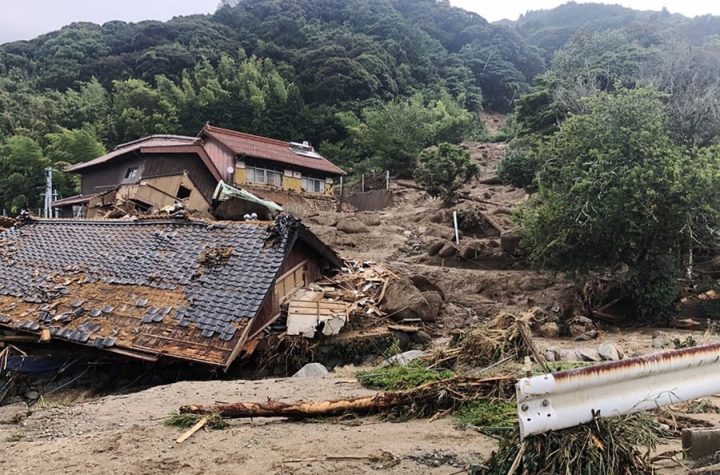 Lluvias récord del sudoeste de Japón dejan un muerto y una decena de desaparecidos