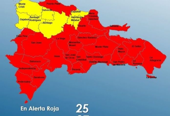 Elevan a 25 las provincias en alerta roja por paso de la tormenta Franklin