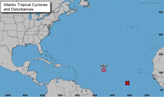 Depresión tropical Sean se halla cerca de disiparse en el Atlántico