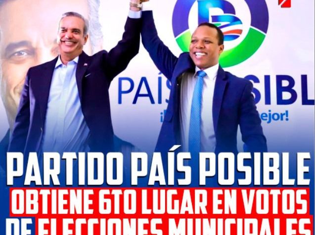 País Posible fue el sexto partido más votado de 34 en las elecciones municipales