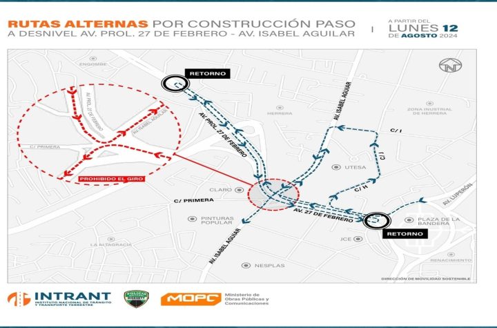 Conozca rutas alternas por construcción de paso a desnivel en la 27 de Febrero con Isabel Aguiar